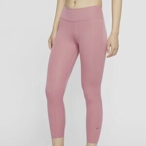 NIKE Pink One Luxe Crop 7/8 Tight Gym Workout Running Active Leggings Size Large